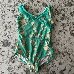 Hanna Andersson mint retro crossover swimsuit sz 4